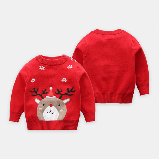 Round Neck Long Sleeve Baby Sweater