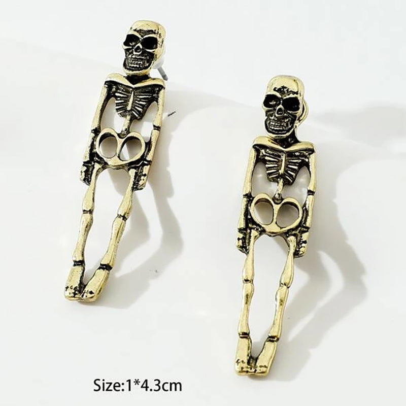 Vintage Skeleton Earrings for Halloween Couples