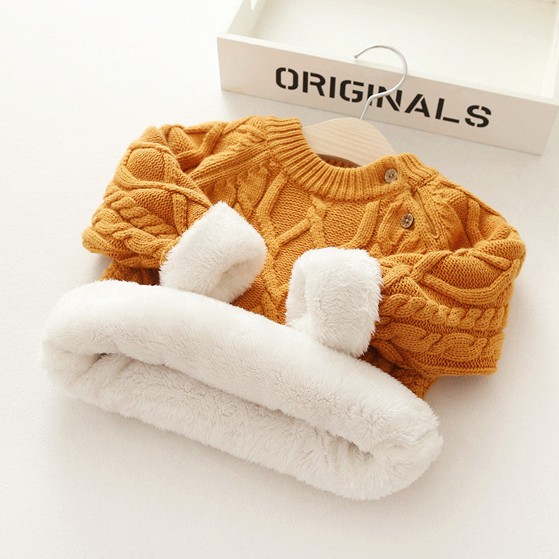 Hand-Knitted Baby Sweater for Girls