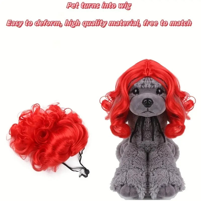 Red Wavy Dog Hood Costume for Pets - Funny Party Accessory