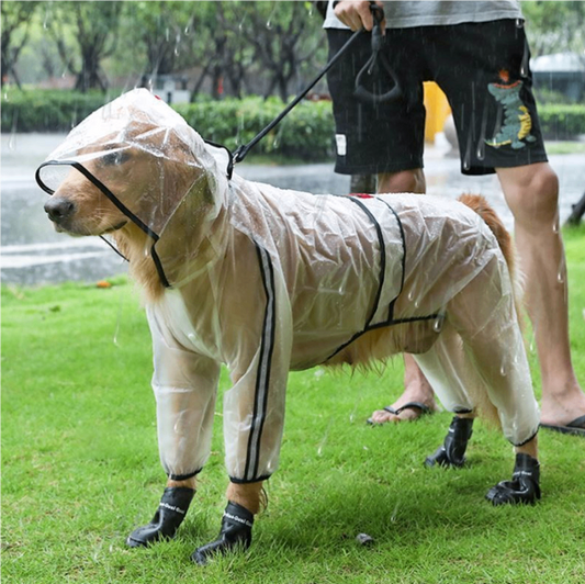 Transparent Reflective Waterproof Dog Raincoat