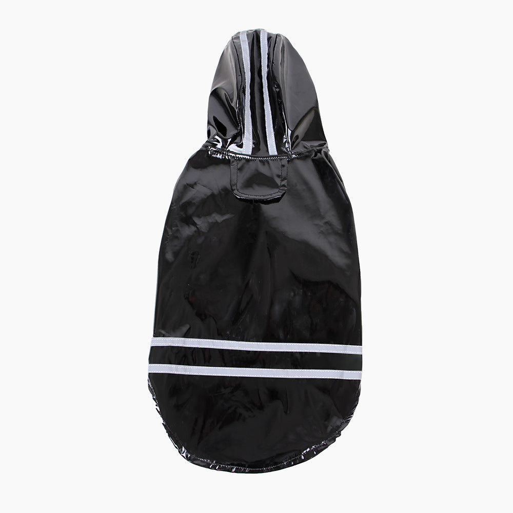 Reflective Dog Hooded Windproof Raincoat in PU Material
