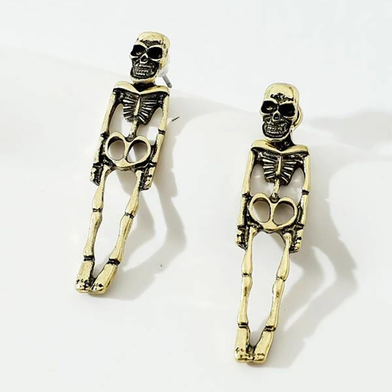 Vintage Skeleton Earrings for Halloween Couples