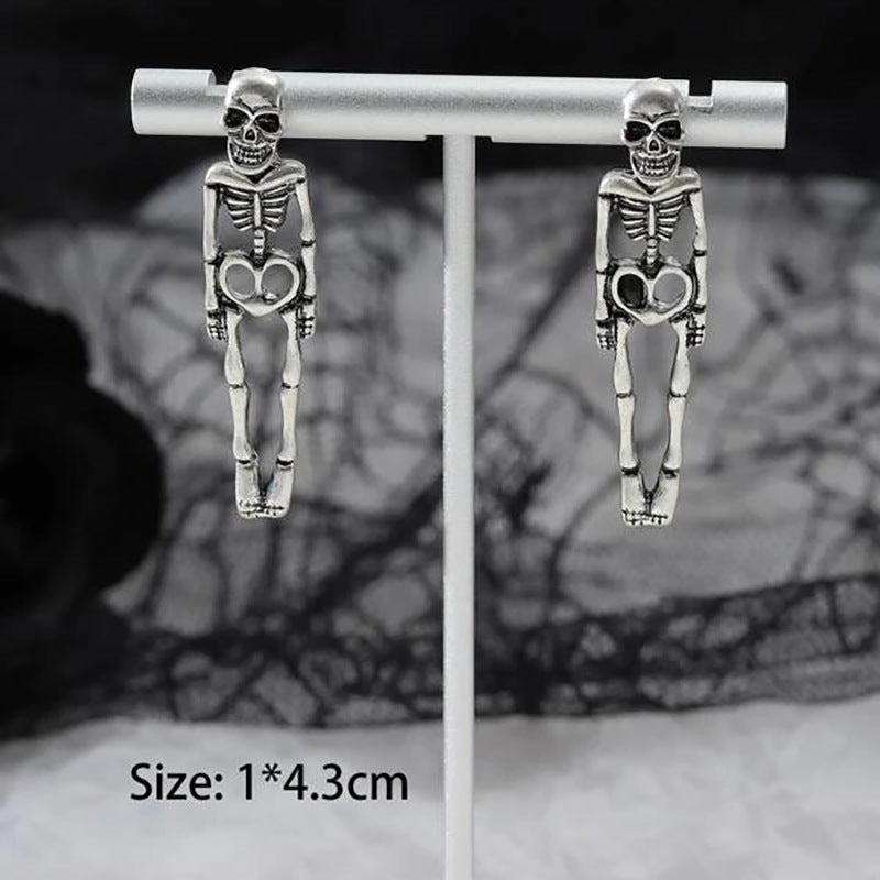 Vintage Skeleton Earrings for Halloween Couples
