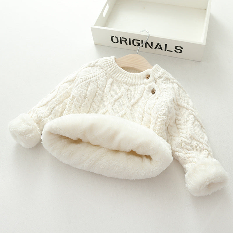 Hand-Knitted Baby Sweater for Girls